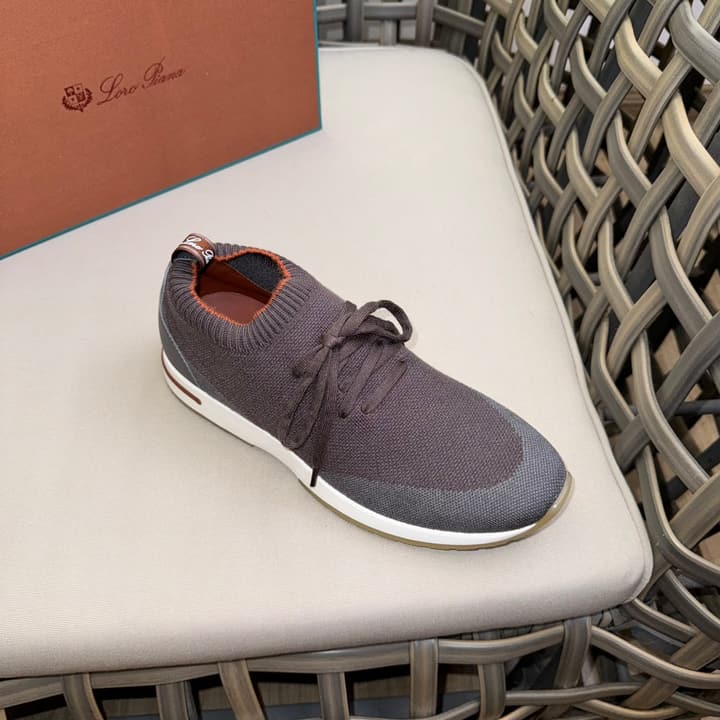 Loro Piana Flexy Walk Wool Knit Sneakers in Midnight Blue