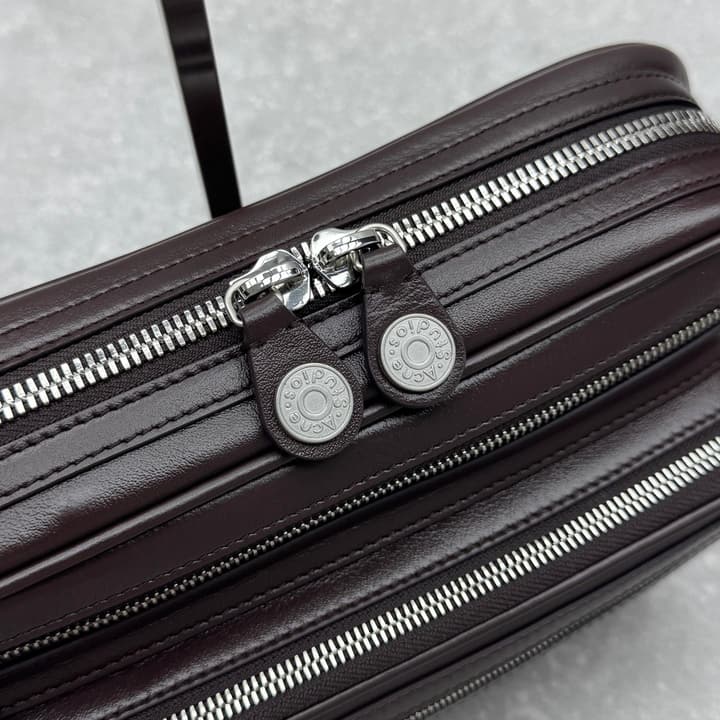Acne Studios Retro Collapsed Camera Bag in Chocolate