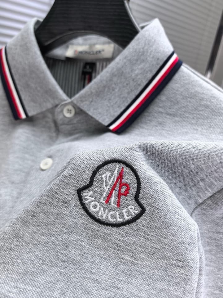 Moncler Embroidered Logo Pique Cotton Polo Shirt – Spring/Summer Collection – 2026SS in Black