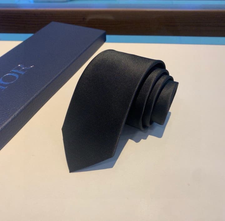 Dior Men's Logo Jacquard Tie in Deep Navy