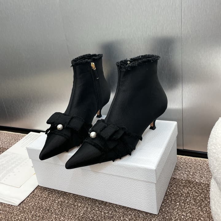 Dior J'Adior Adiorble Tassel Ankle Boots – 2024 Fall/Winter Collection in Black High Heel