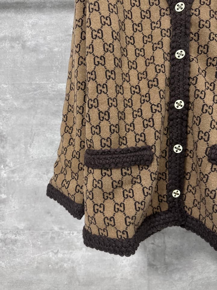 Gucci GG Logo Wool Cardigan – 25SS