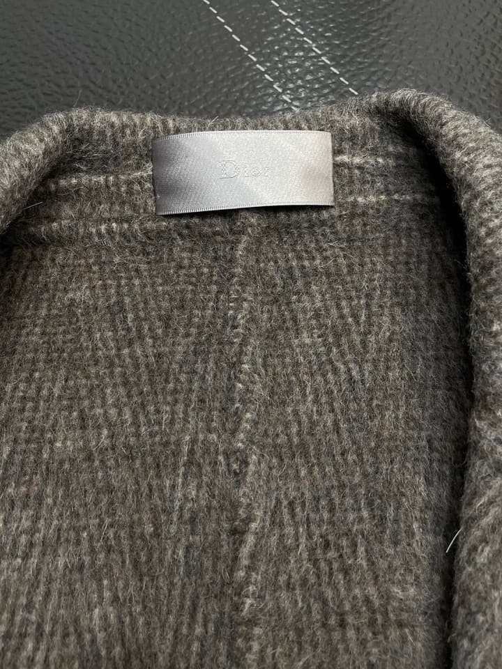Dior Men's Wool Double-Sided Short Coat in Dark Brown Wool Coat
