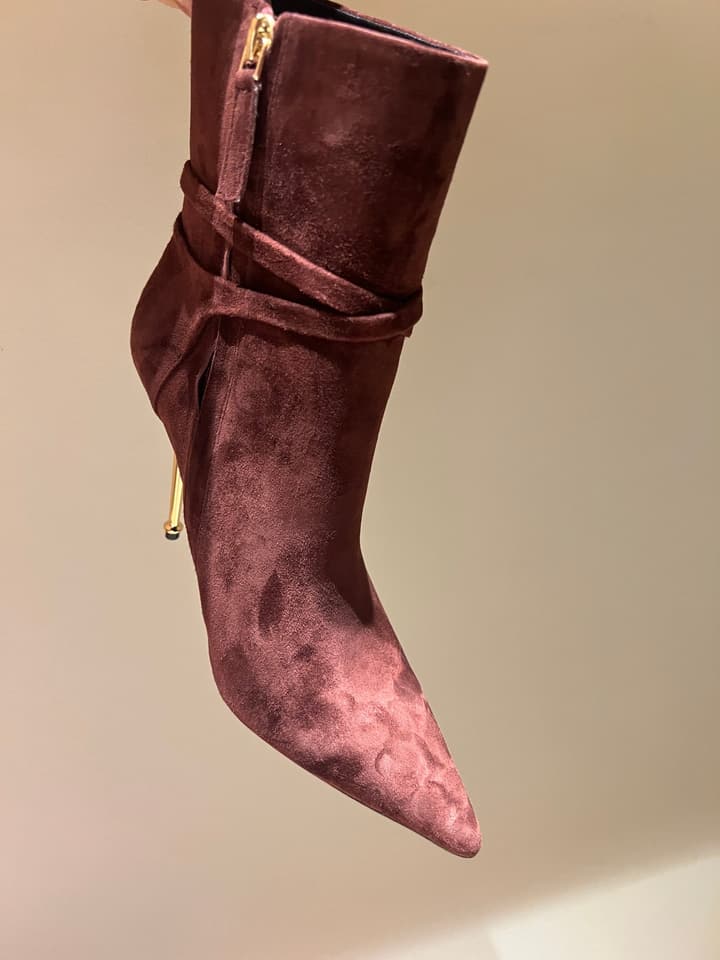 Tom Ford Luxury Metal Heel Ankle Boots in Black Leather