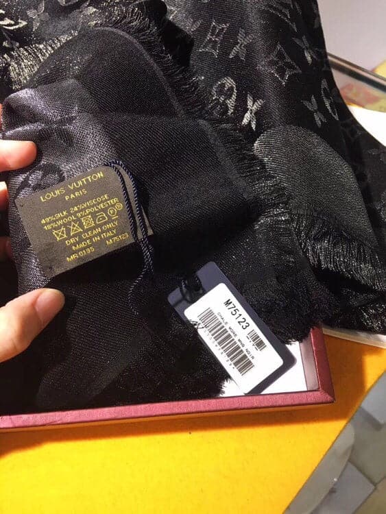 Louis Vuitton Monogram Silk Wool Shawl in Beige