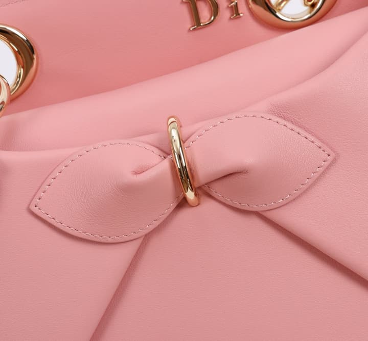 Dior Trapezoidal Bow Handbag – 2026 Spring/Summer Collection in Deep Burgundy