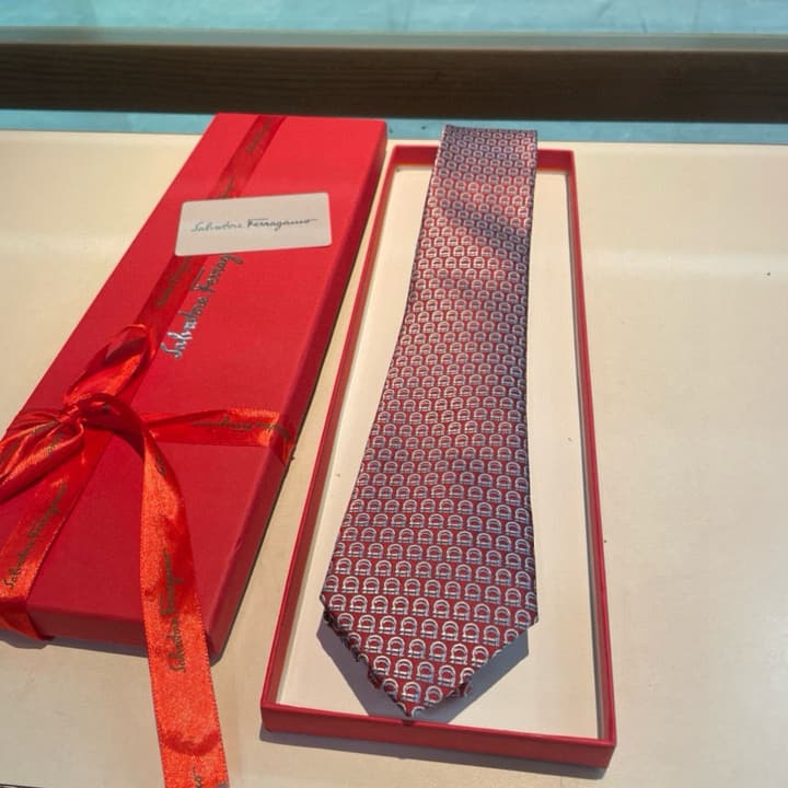 Ferragamo Men's Silk Tie Series in Burgundy