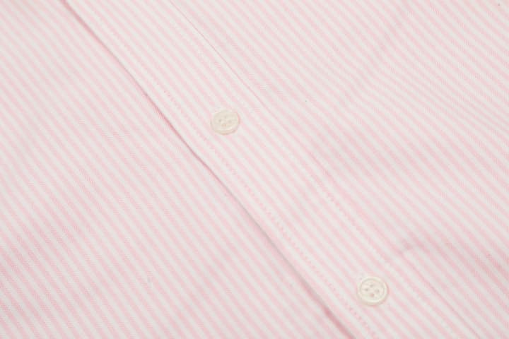 AMI Paris Small Heart Embroidered Striped Long Sleeve Shirt in Blue Stripe