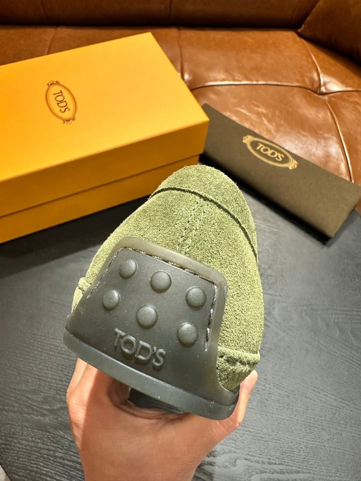 Tod's Gommino Calfskin Loafers in Charcoal Suede
