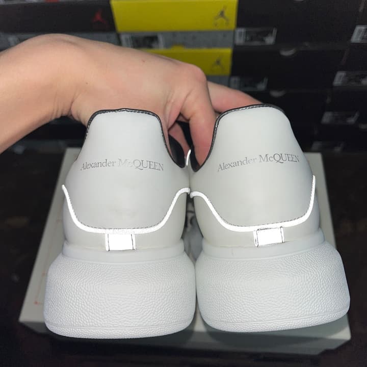 Alexander McQueen Oversized Low-Top Sneakers in All Black With White Sole