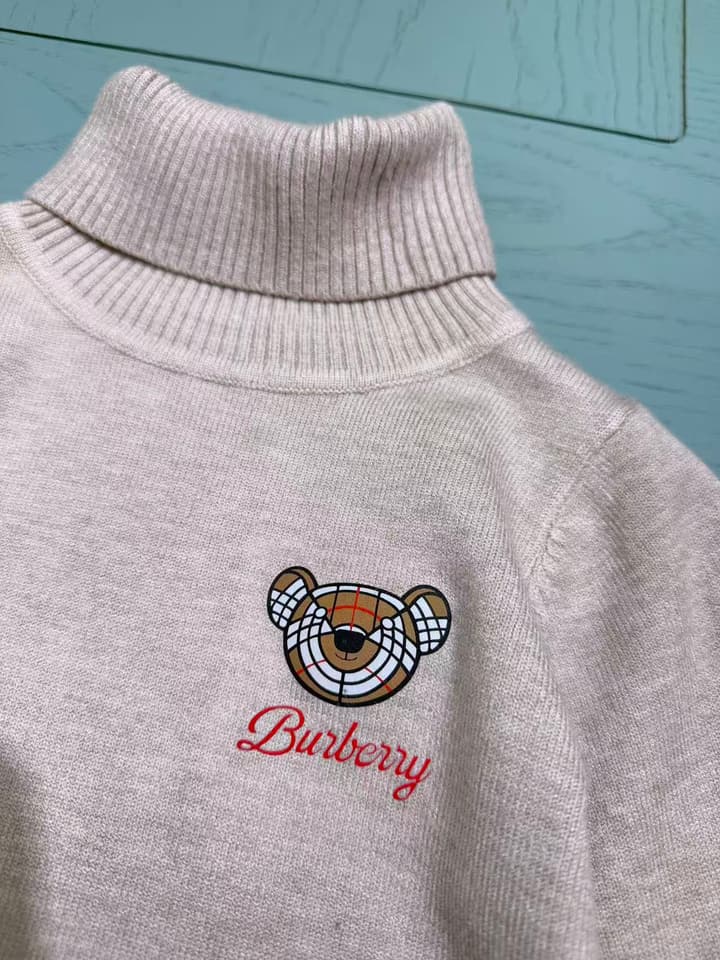 Burberry Kids High-Neck Knit Sweater – 2025SS – Kids Collection in Light Cream