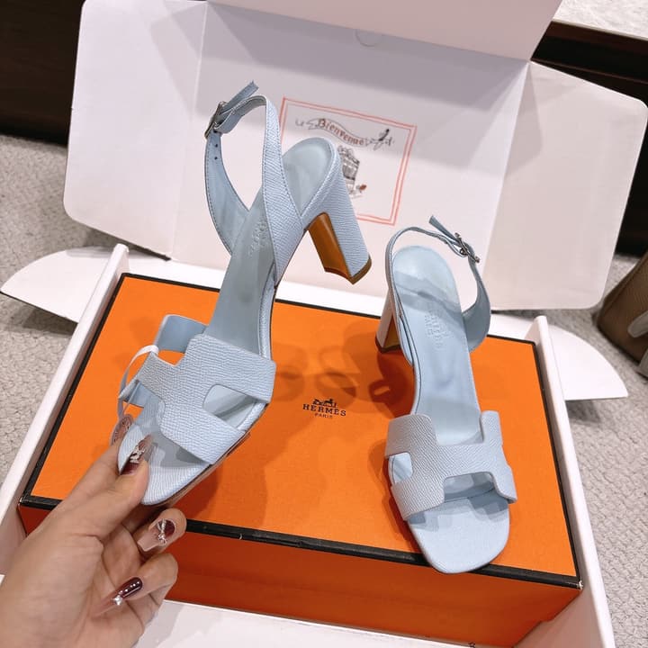 Hermès Eremite 80 Heeled Sandals in Blush Pink
