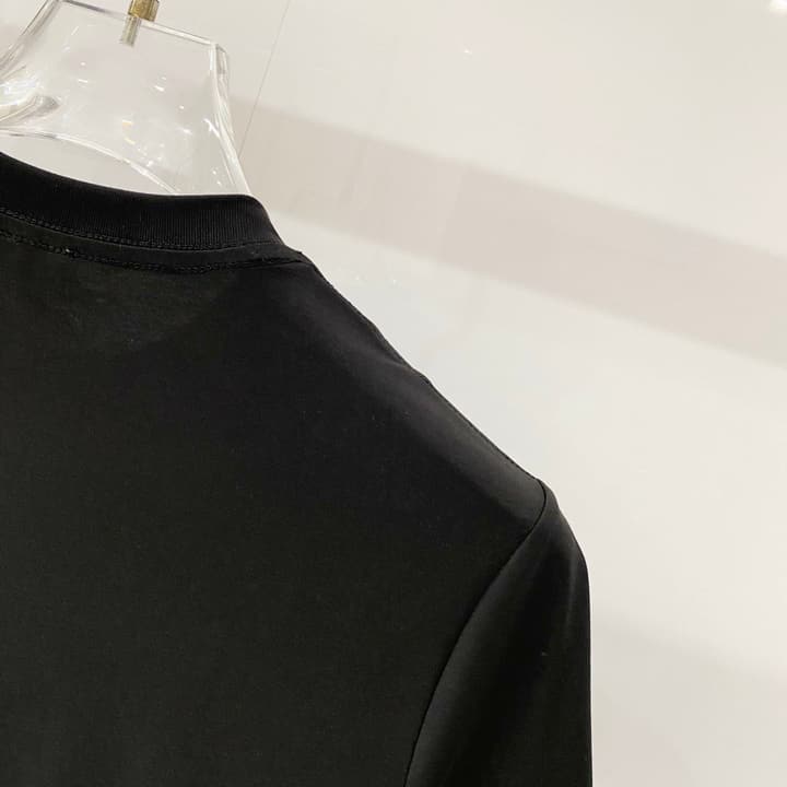 Loewe Rabbit Embroidery Mercerized Cotton T-Shirt in Black