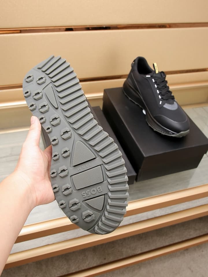 Boss New Men's Athletic Sneakers in Monochromatic Black