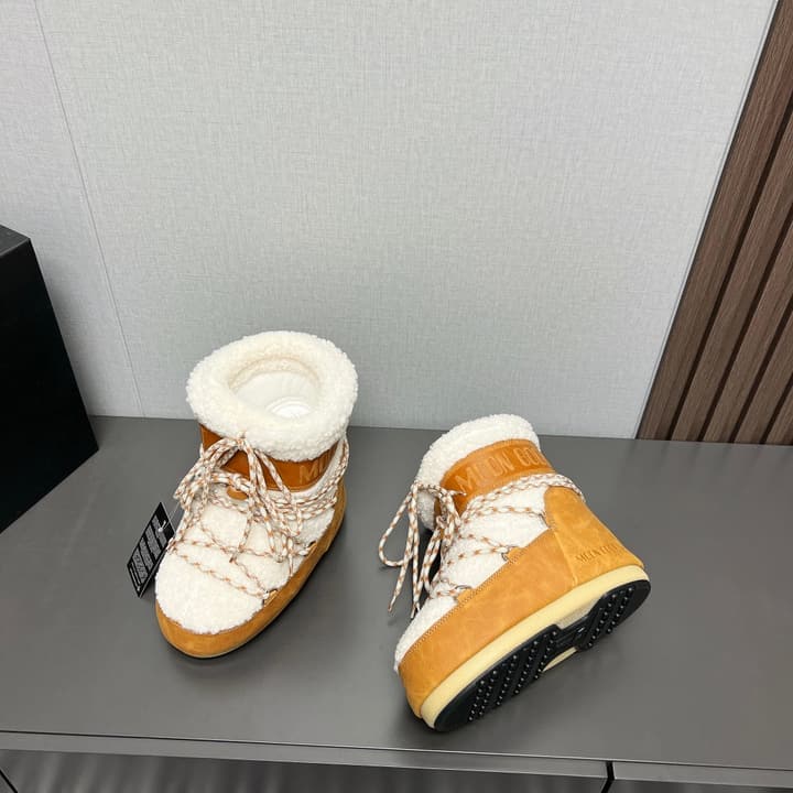 Moon Boot Fluffy Snow Boots – 2024FW in Beige
