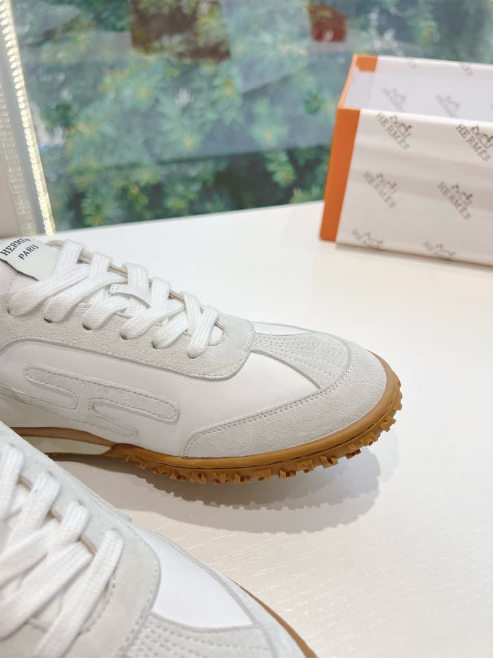 Hermès Bouncing Calfskin Sneakers in Tan Suede