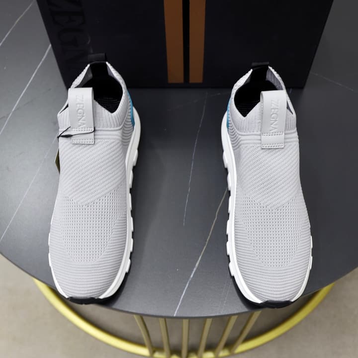 Zegna Flyknit Sneakers in Solid Black Knit