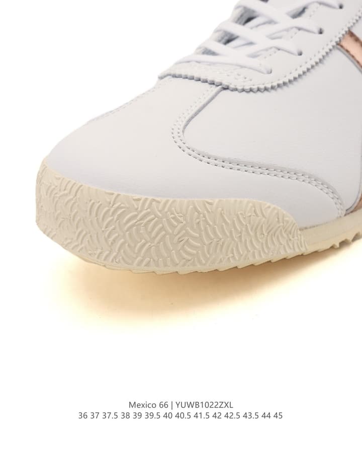 Onitsuka Tiger Mexico 66 Classic Retro Sneakers in Cream With Black Stripes