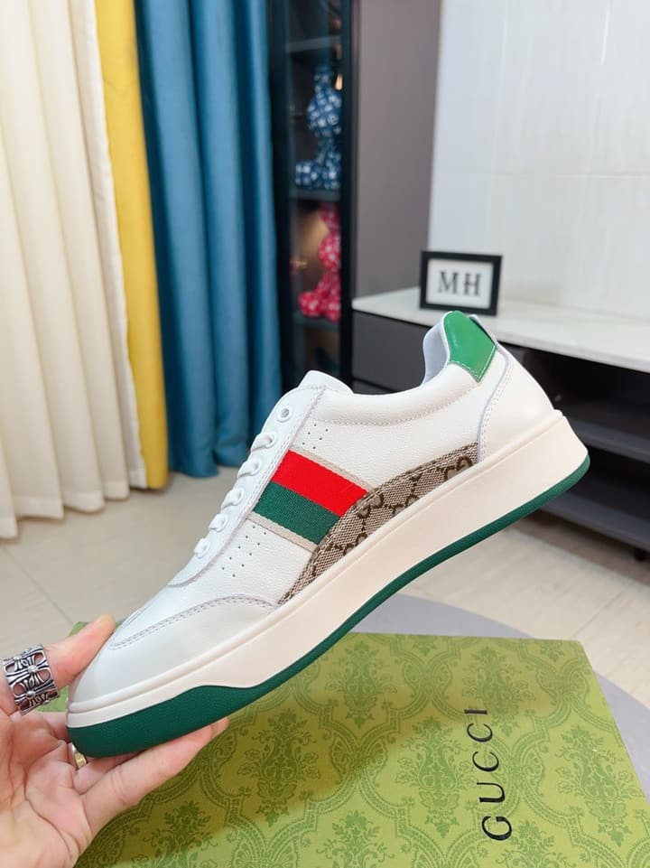 Gucci New Season Casual Fashion Sneakers in Black With Web Stripe