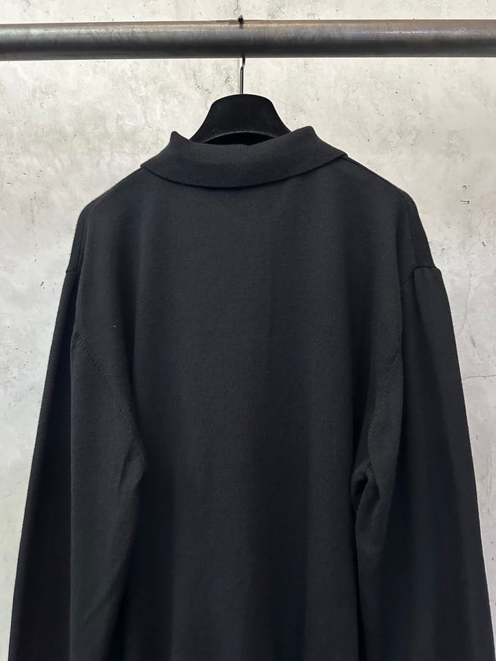 Fendi Double F Logo Knitted Polo Shirt in Classic Black