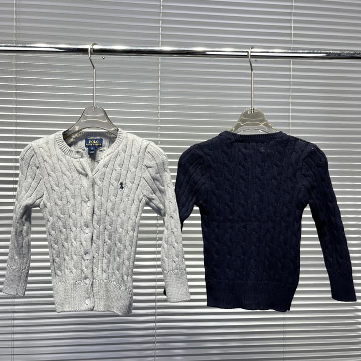 Ralph Lauren Cable Knit Cardigan – Kids Collection in Dark Navy Cable Knit