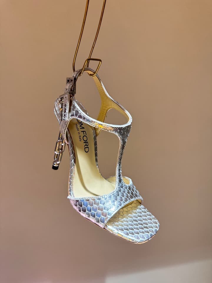 TOM FORD Padlock Heeled Sandals – 24SS Collection in Black Sandals