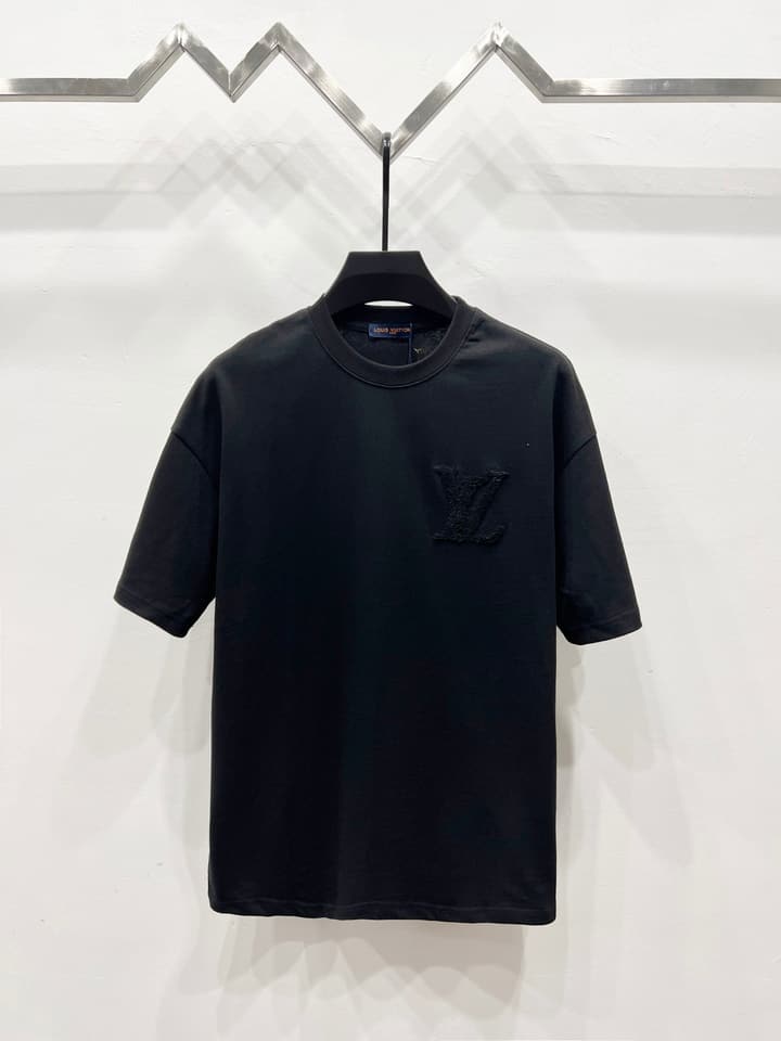 Louis Vuitton Towel Embroidery Classic Logo T-Shirt – 2025SS in Classic Black