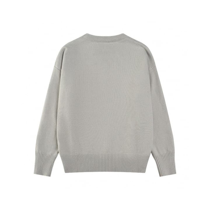 AMI Paris Classic Jacquard Heart Crewneck Sweater – 2025SS in Dusty Rose Pink