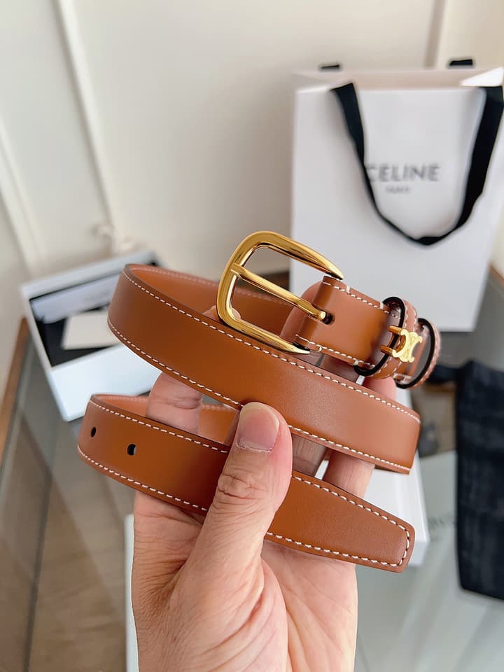 Celine Vivienne Taurillon 25mm Belt in Black Taurillon Leather