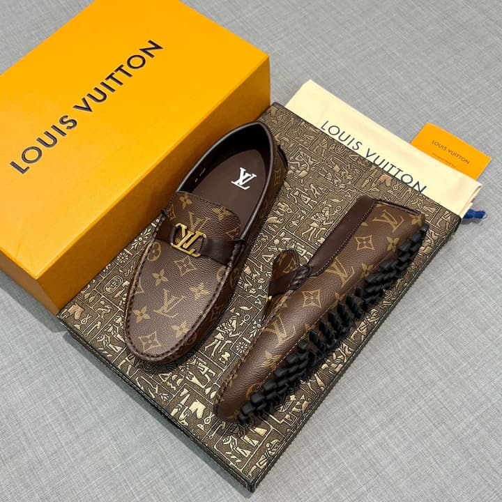Louis Vuitton Men's Monogram Driving Shoes in Black