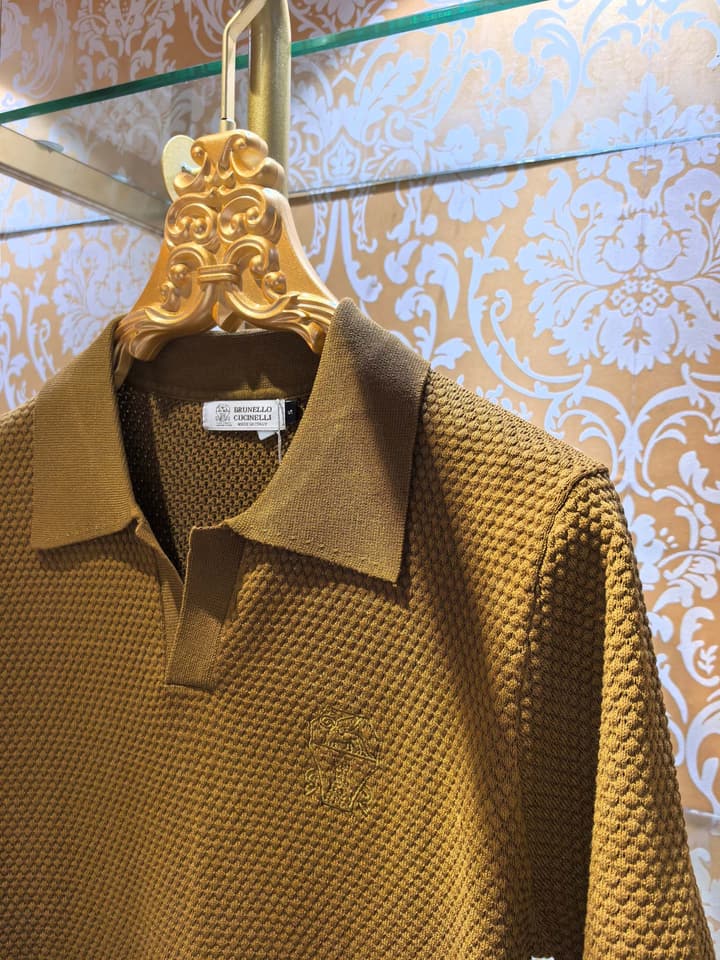 Brunello Cucinelli Logo Embroidered Knit Sweater – Spring/Summer Collection – 2026SS in Coffee Brown