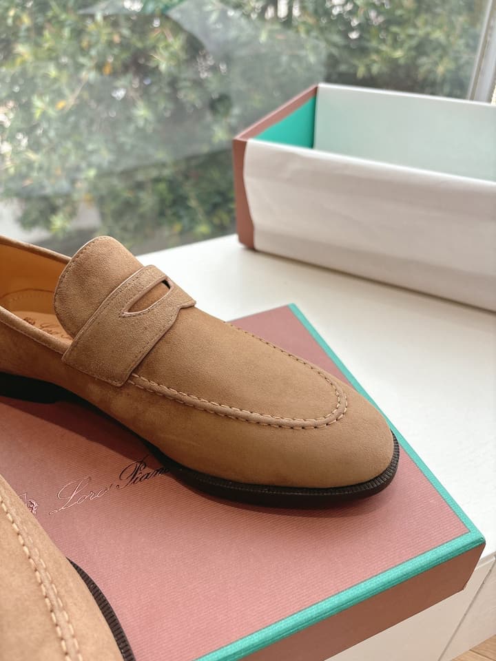 Loro Piana Loafers in Black Suede