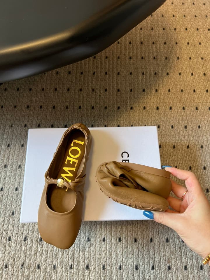 Loewe Pebble Soft Ballet Mules – 25SS Collection in Pebble Black