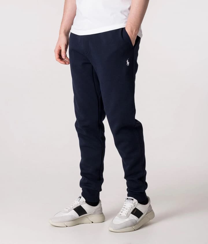 Ralph Lauren Classic Double-Sided Knit Jogger Pants in Black