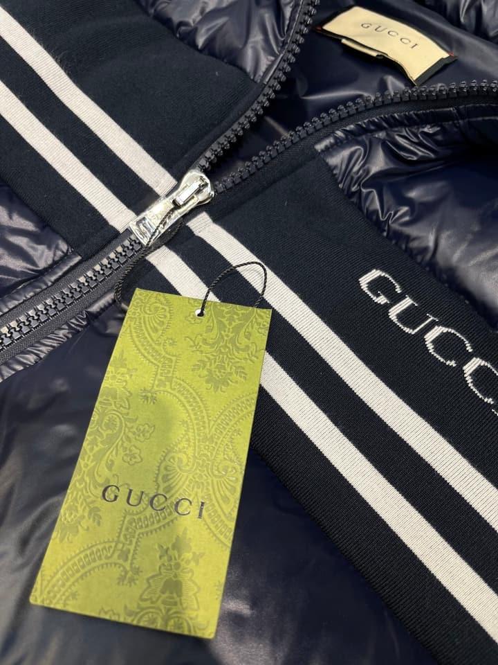 Gucci Down Puffer Jacket in Gold