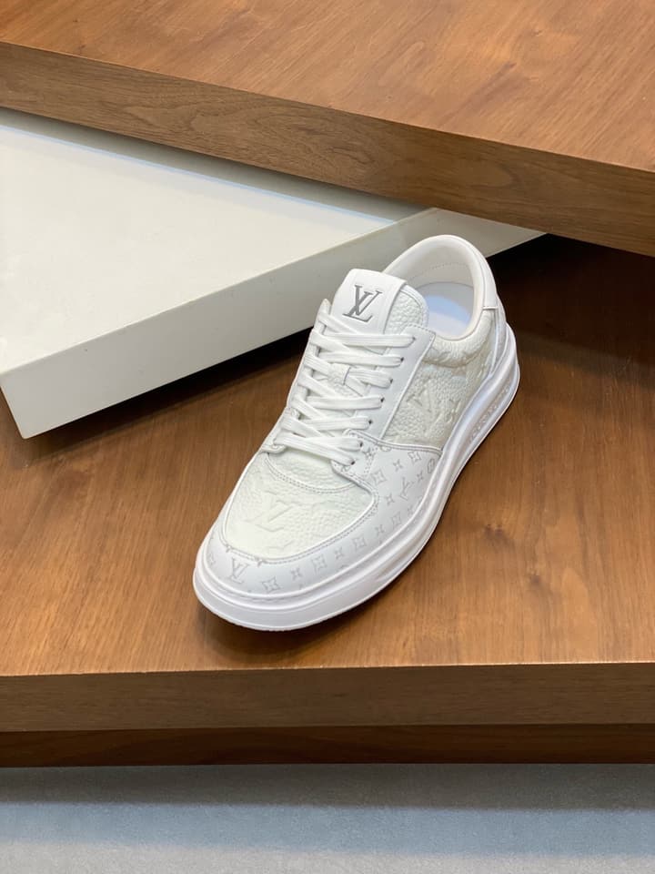Louis Vuitton Nappa Leather Lightweight Sneakers in All White