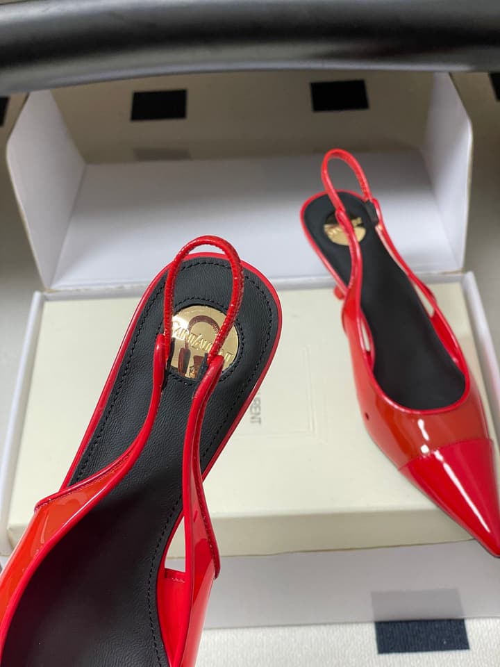 Saint Laurent Pointed PVC Slingback Sandals – 26SS in Beige