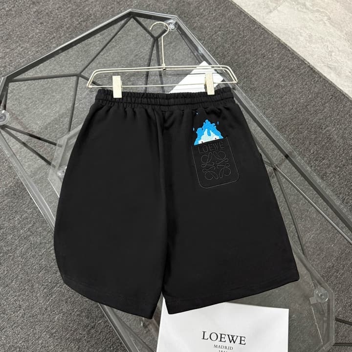 Loewe Classic Element Print Shorts – Spring/Summer Collection in Black With Blue Text