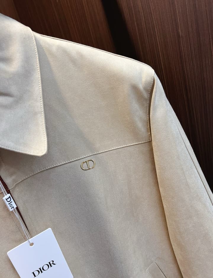 Dior Classic Men's Suede Bomber Jacket in Cognac Brown Suede Jacket