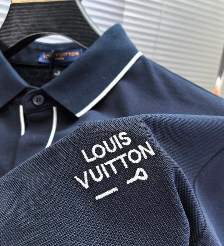 Louis Vuitton Embroidered Logo Pique Cotton Polo Shirt – Spring/Summer Collection – 2026 in Light Blue