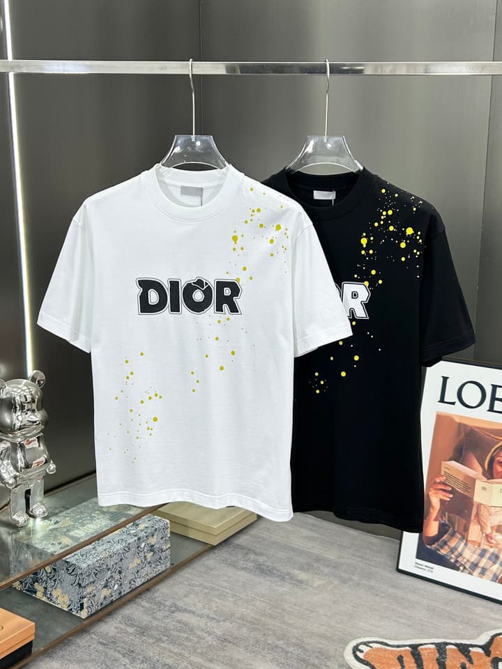 Dior 3D Logo High-Count Cotton T-Shirt – 2026SS in Black With Blue Graffiti Logo