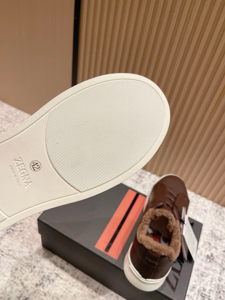 Zegna Triple Stitch Low-Top Casual Shoes – 2025SS in Black Leather