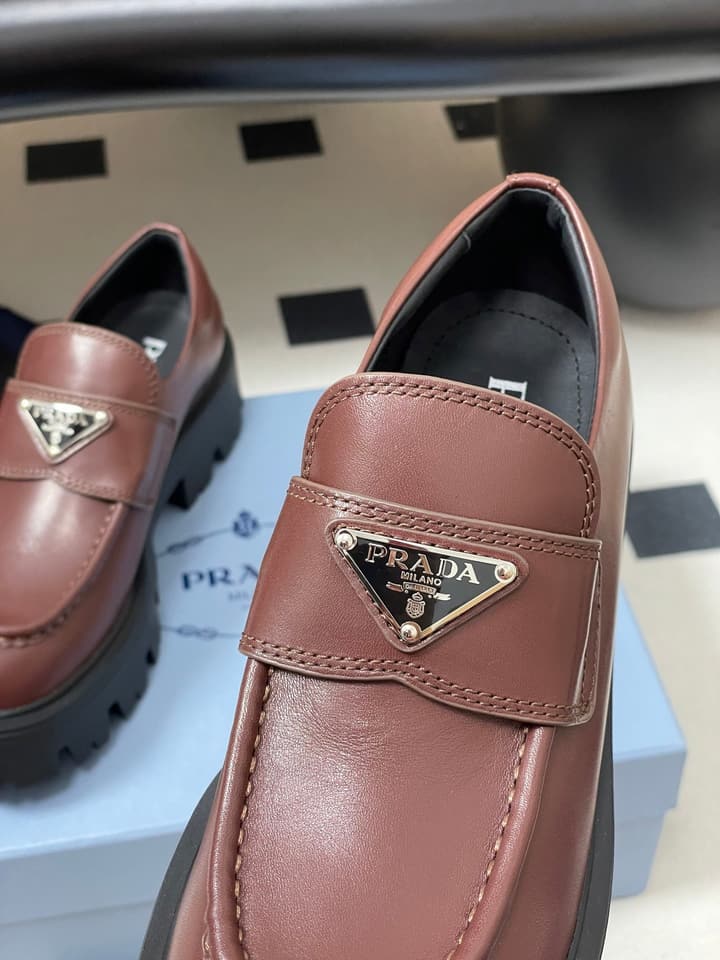 Prada Thick-Soled Platform Loafers – 25FW in Deep Gloss Black