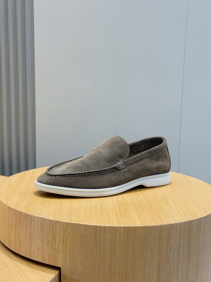 Loro Piana Italian Handmade Suede Driving Shoes in Black Suede