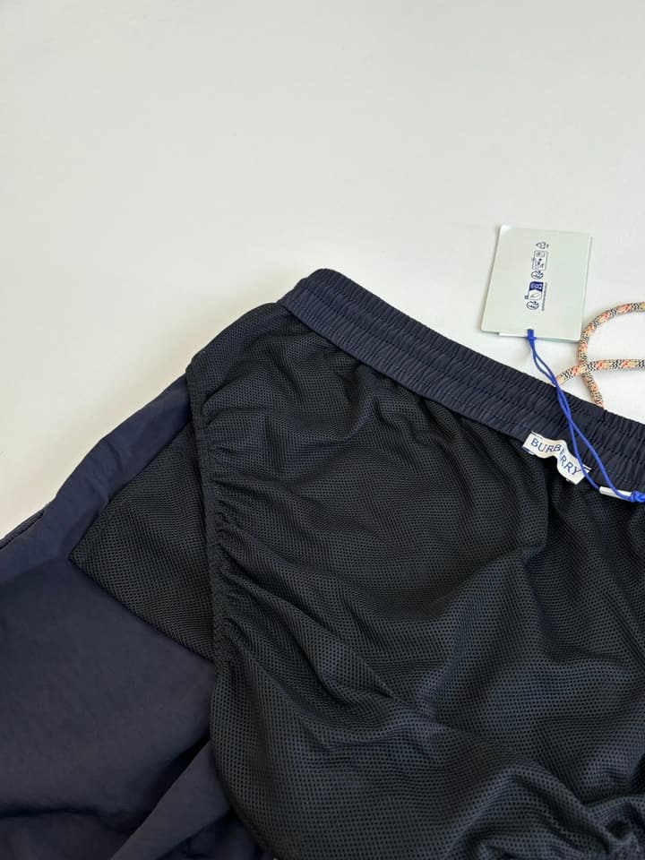 Burberry Nylon Side Check Drawstring Shorts in Black