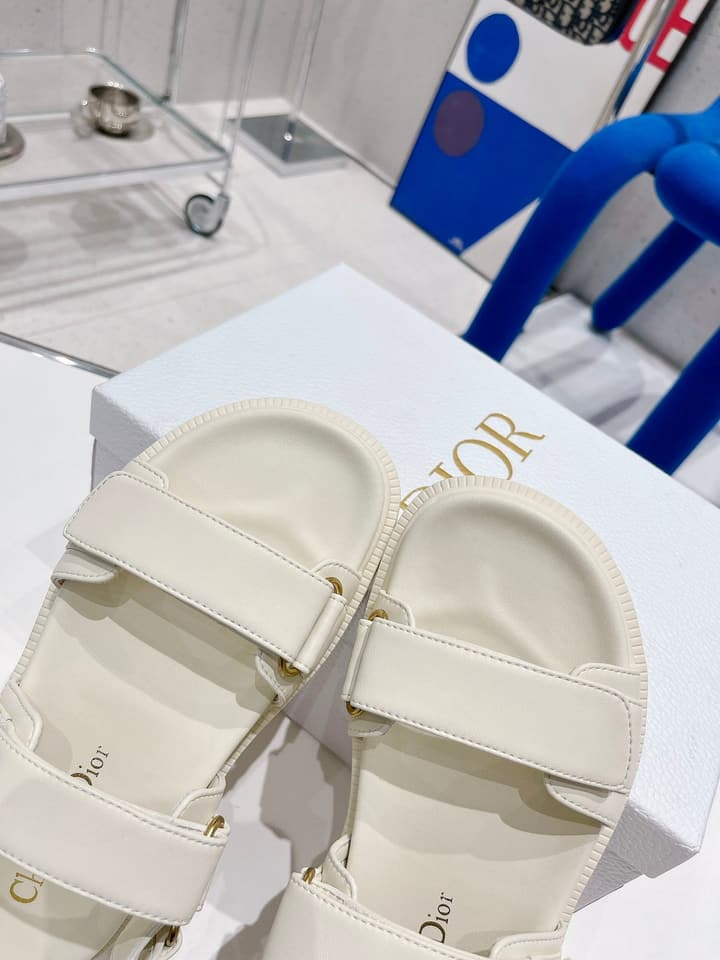 Dior 2022 New Color Velcro Sandals in Gold