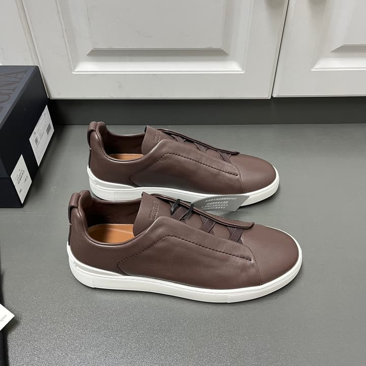 Zegna SECONDSKIN Triple Stitch™ Casual Sneakers in Monochromatic Black