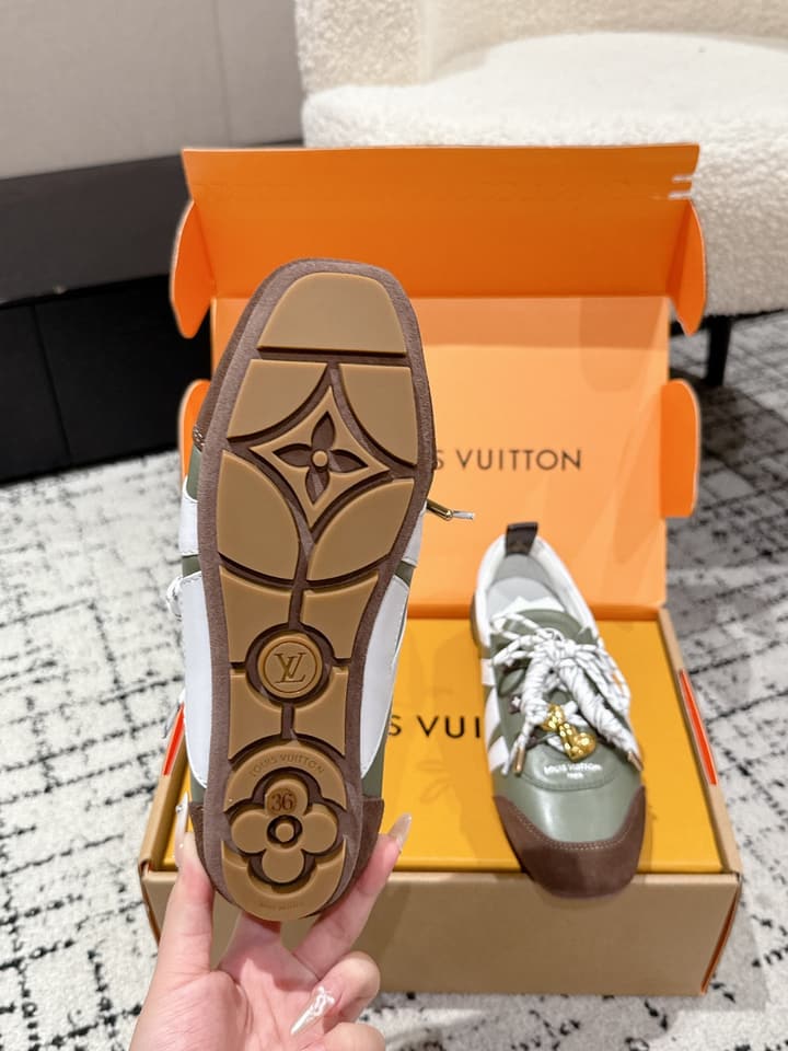 Louis Vuitton Sneakerina Ballet Sneakers – 2025 Collection in Metallic Silver