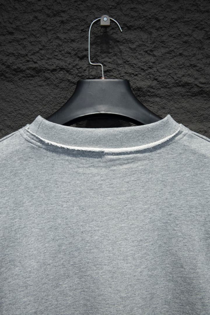Miu Miu Embroidered Oversize Cotton Sweatshirt in Heather Grey