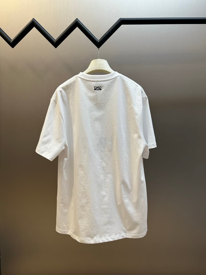 Loewe Anniversary Lion Patch Crewneck T-Shirt in Grey